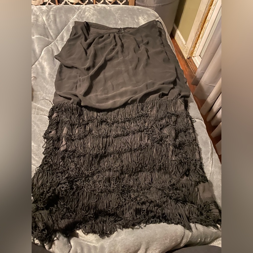 Black fringe dress